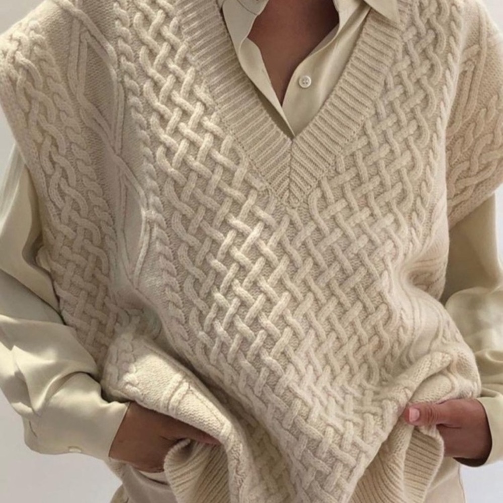 The Frankie Shop Oversized Knit Wool Vest NWOT